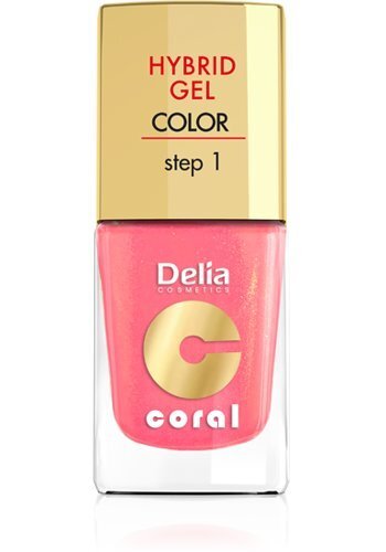 Geeljas küünelakk Delia Cosmetics Coral Hybrid Step1 11 ml, 16 Warm Medium White hind ja info | Küünelakid, küünetugevdajad | kaup24.ee