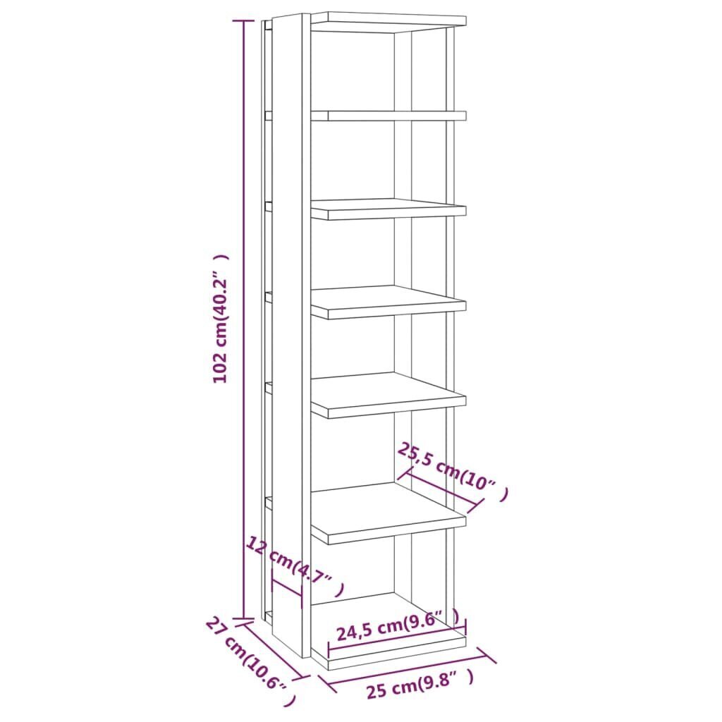 kingariiulid 2 tk, hall Sonoma tamm, 25x27x102 cm, tehispuit цена и информация | Jalatsikapid, jalatsiriiulid | kaup24.ee