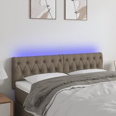 LED-voodipeats, pruunikashall, 144x7x78/88 cm, kangas цена и информация | Кровати | kaup24.ee