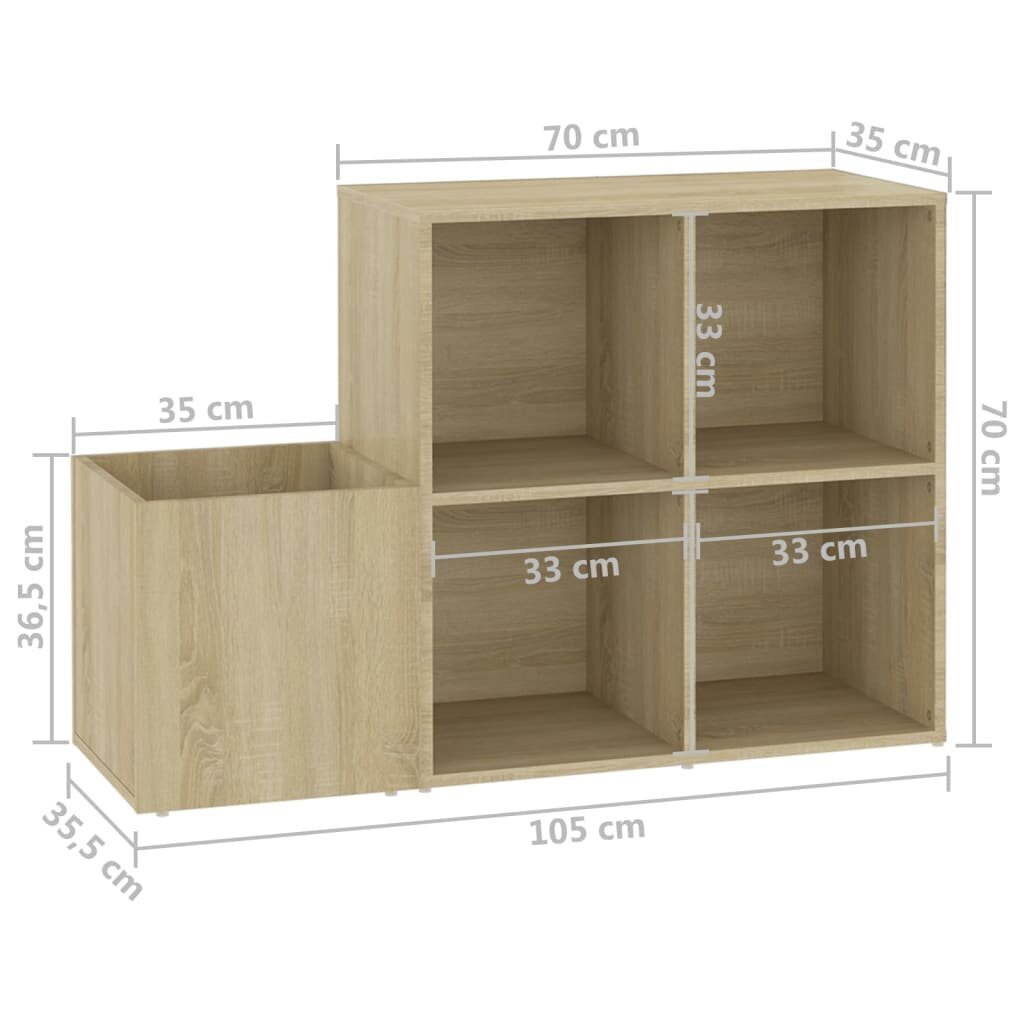 esiku jalatsiriiul, sonoma tamm, 105x35.5x70 cm, puitlaastplaat hind ja info | Jalatsikapid, jalatsiriiulid | kaup24.ee