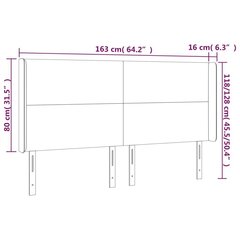 LED-voodipeats, tumehall, 163x16x118/128 cm, kangas цена и информация | Кровати | kaup24.ee