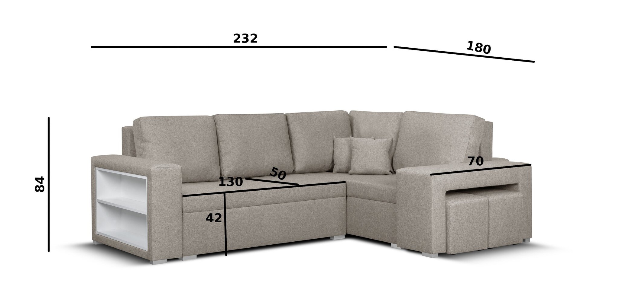 Pehme nurgadiivan Bellezza Milo5, hall hind ja info | Nurgadiivanid ja nurgadiivanvoodid | kaup24.ee