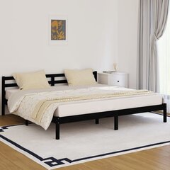 810454 Bed Frame Solid Wood Pine 200x200 cm Black цена и информация | Кровати | kaup24.ee