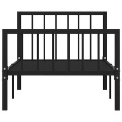 Кровать металлическая, 90 x 200 см, чёрная цена и информация | Кровати | kaup24.ee
