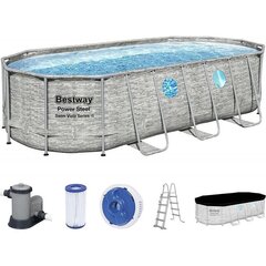 Каркасный бассейн Bestway Power Steel Swim Vista Oval 549x274x122 см, с фильтром цена и информация | Бассейны | kaup24.ee