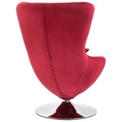 pöörlev munakujuline tool padjaga, punane, samet цена и информация | Кресла в гостиную | kaup24.ee
