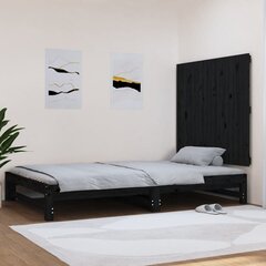 seinale kinnitatav voodipeats, must, 108x3x90 cm, männipuit hind ja info | Voodid | kaup24.ee