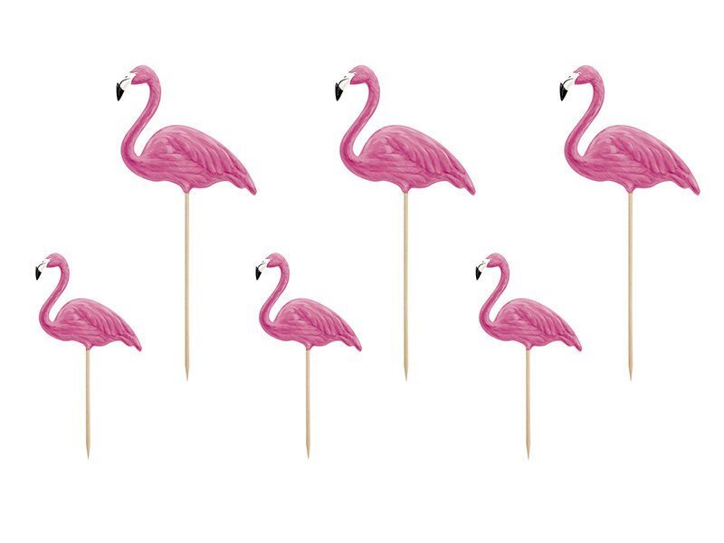 Tikukaunistused Aloha Flamingai, 15-23,5 cm (1 pk/6 tk) hind ja info | Ühekordsed nõud | kaup24.ee