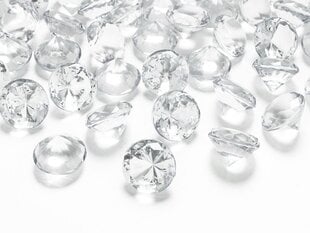 Konfett kristallid Diamond, 20 mm, läbipaistev, 1 karp/30 pk (1 pk/10 tk) цена и информация | Праздничные декорации | kaup24.ee
