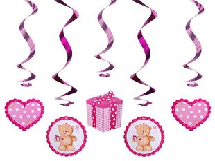 Riputatav dekoratsioon Teddy bears, roosa, 60 cm (1 pk/5 tk) hind ja info | Peokaunistused | kaup24.ee