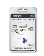 Integral flashdrive MICRO FUSION 16Гб USB3.0 цена и информация | USB накопители | kaup24.ee