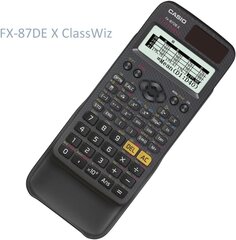 Casio Classwiz FX-87DE X Технический научный школьный компьютер (593 функции, функция QR-кода, дисплей LC) Black цена и информация | Пеналы | kaup24.ee