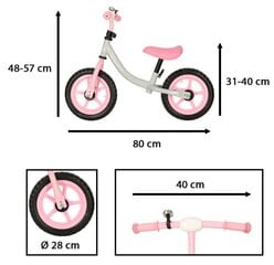 Trike Fix Balance krossiratas valge ja roosa hind ja info | Jooksurattad | kaup24.ee