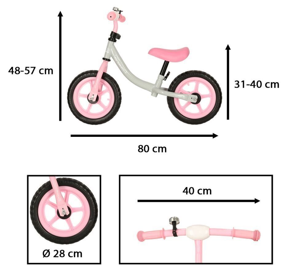 Tasakaaluratas Trike Fix Balance, valge/roosa hind ja info | Jooksurattad | kaup24.ee