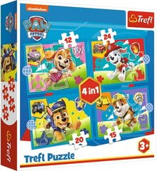 Trefl Puzzle 4in1 jooksvad koerad värviline pusle kõige noorematele 3+ hind ja info | Liivakastid, liiv ja mänguasjad | kaup24.ee