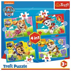 Trefl Puzzle 4in1 jooksvad koerad värviline pusle kõige noorematele 3+ hind ja info | Liivakastid, liiv ja mänguasjad | kaup24.ee