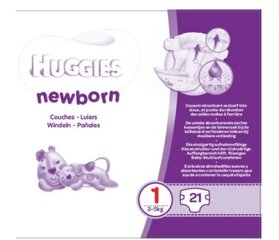 Huggies, Beebipidi, Suurus 1, 2-5 kg, Mähkmed, 21 tk (SAADAV SAKSAMAALT) hind ja info | Mähkmed | kaup24.ee