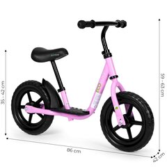 Детский кроссовый велосипед, ECOTOYS, 42 см. x 86 см. x 63 см, розовый цена и информация | Балансировочные велосипеды | kaup24.ee