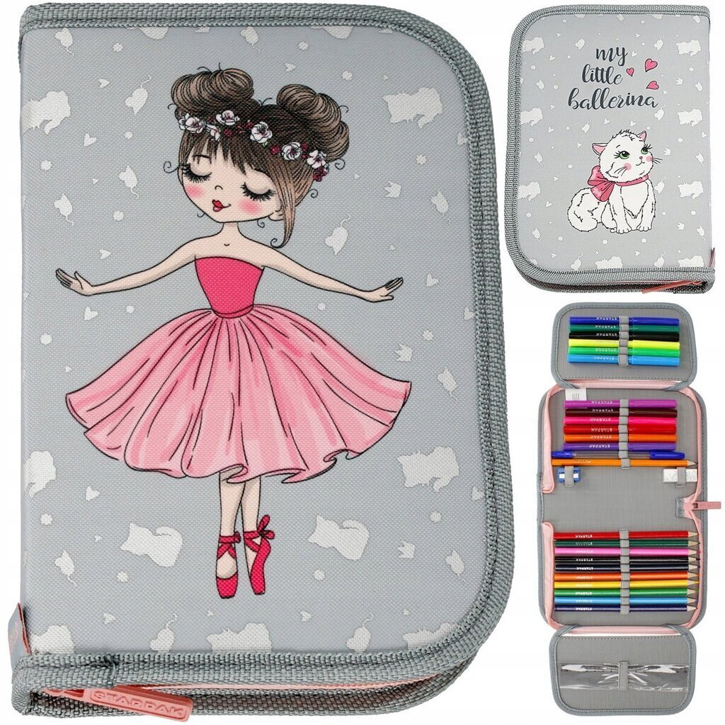 Pinal koos tarvikutega Starpak Ballerina Grey-Pink 486123, 21x14x4 cm hind ja info | Pinalid | kaup24.ee