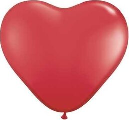 Õhupallid 16'' Hearts Pastel, punane, 100 tk. hind ja info | Õhupallid | kaup24.ee
