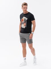 мужская футболка из хлопка с принтом - черный v2 s1739 цена и информация | Мужские футболки | kaup24.ee