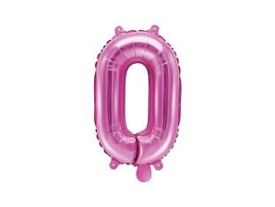 Fooliumist õhupall Number "0", 35 cm, roosa цена и информация | Шарики | kaup24.ee