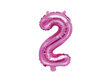 Fooliumist õhupall Number "2", 35 cm, roosa цена и информация | Õhupallid | kaup24.ee