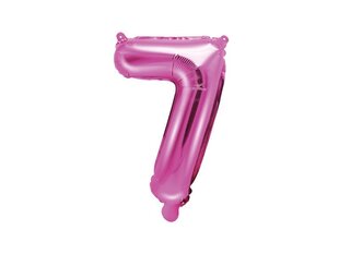 Воздушный шарик фольгированный номер "7", 35 см, розовый цена и информация | Шары | kaup24.ee