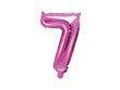 Fooliumist õhupall Number "7", 35 cm, roosa цена и информация | Õhupallid | kaup24.ee