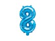 Fooliumist õhupall Number "8", 35 cm, sinine hind ja info | Õhupallid | kaup24.ee