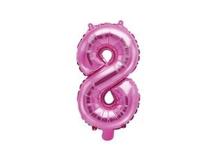 Воздушный шарик из фольги «8», 35 см, розовый цена и информация | Шары | kaup24.ee