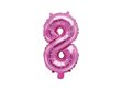 Fooliumist õhupall Number "8", 35 cm, roosa hind ja info | Õhupallid | kaup24.ee