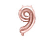 Fooliumist õhupall Number "9", 35 cm, kuldne/roosa цена и информация | Õhupallid | kaup24.ee