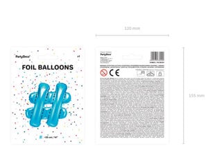 Fooliumist õhupallid #, 35 cm, sinine, 50 tk. hind ja info | Õhupallid | kaup24.ee