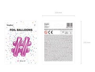 Fooliumist õhupallid #, 35 cm dark, roosa цена и информация | Шарики | kaup24.ee