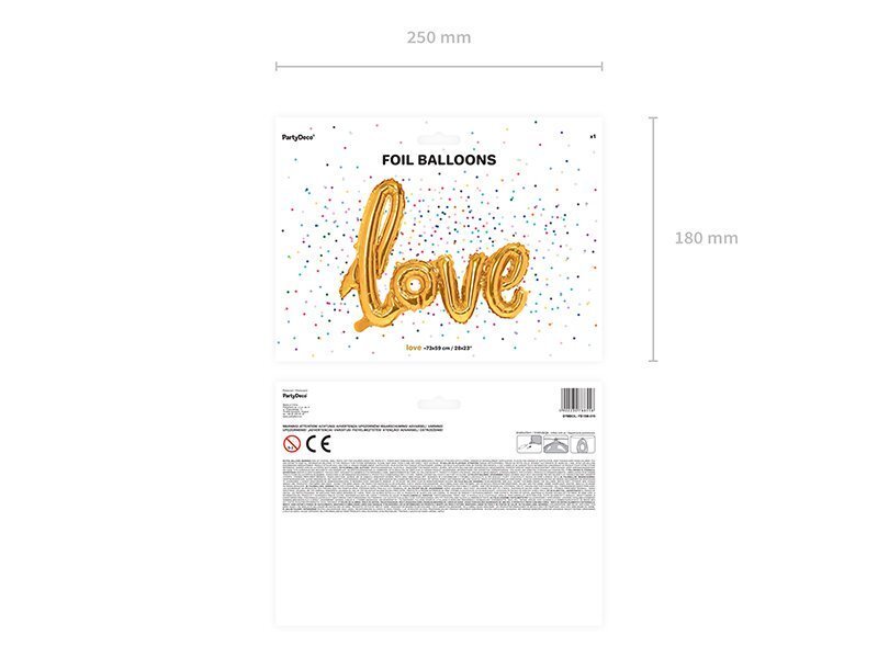 Fooliumist õhupallid Love, kuldne73x59 cm hind ja info | Õhupallid | kaup24.ee