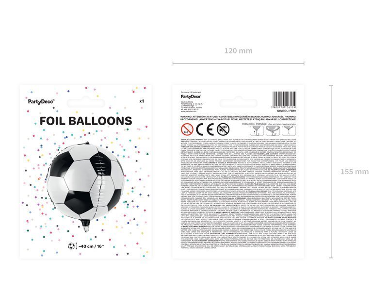 Fooliumist õhupallid Soccer Ball 40 cm, 50 tk. hind ja info | Õhupallid | kaup24.ee