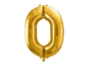 Fooliumist õhupall Number "0", 86 cm, kuldne, 50 tk. цена и информация | Шары | kaup24.ee