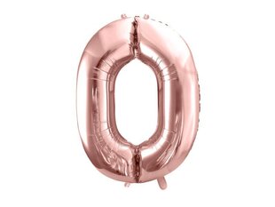 Fooliumist õhupall Number "0", 86 cm, roosa/kuldne, 50 tk. цена и информация | Шарики | kaup24.ee