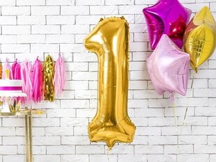 PartyDeco Фольгированный шар - № 1, 86 см цена и информация | Воздушные шары | kaup24.ee