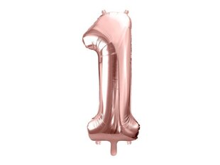 Fooliumist õhupall Number "1", 86 cm, roosa hind ja info | Õhupallid | kaup24.ee