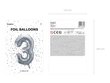 Fooliumist õhupall Number "3", 86 cm, hõbedane hind ja info | Õhupallid | kaup24.ee