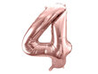 Fooliumist õhupall Number "4", 86 cm, roosa/kuldne, 50 tk. hind ja info | Õhupallid | kaup24.ee
