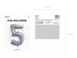 Fooliumist õhupall Number "5", 86 cm, hõbedane, 50 tk. hind ja info | Õhupallid | kaup24.ee