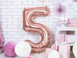 Fooliumist õhupall Number "5", 86 cm, roosa цена и информация | Õhupallid | kaup24.ee