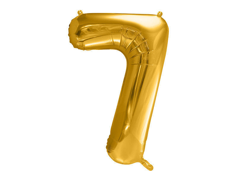 Fooliumist õhupall Number "7", 86 cm, kuldne hind ja info | Õhupallid | kaup24.ee