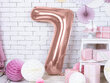 Fooliumist õhupall Number "7", 86 cm, roosa/kuldne, 50 tk. hind ja info | Õhupallid | kaup24.ee