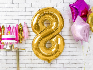 PartyDeco fooliumist õhupall, number 8, suur, 86 cm цена и информация | Шарики | kaup24.ee