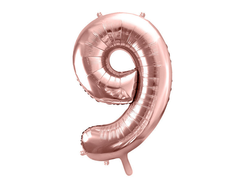 Fooliumist õhupall Number "9", 86 cm, roosa цена и информация | Õhupallid | kaup24.ee