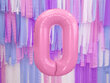 Fooliumist õhupall Number "0", 86 cm, roosa, 50 tk. цена и информация | Õhupallid | kaup24.ee